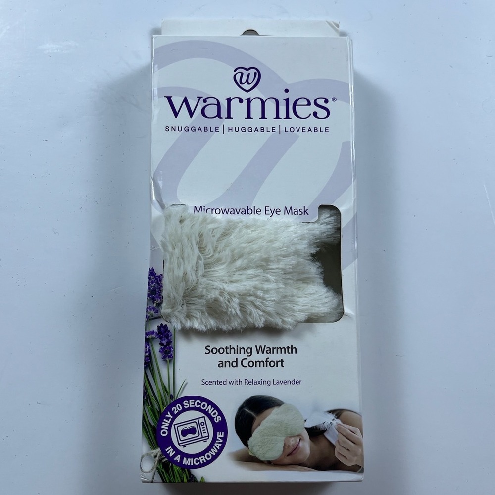 Warmies Microwavable Eye Mask Lavender Scented Plush Heat Cold Therapy Mask